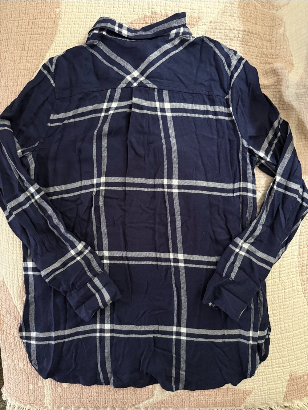 DARK BLUE & WHITE LONG SLEEVE SHIRT - Picture 6 of 9